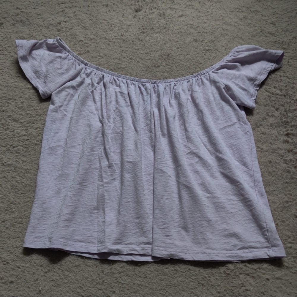Garage Lavender Off-Shoulder Crop Top - Picture 5 of 5